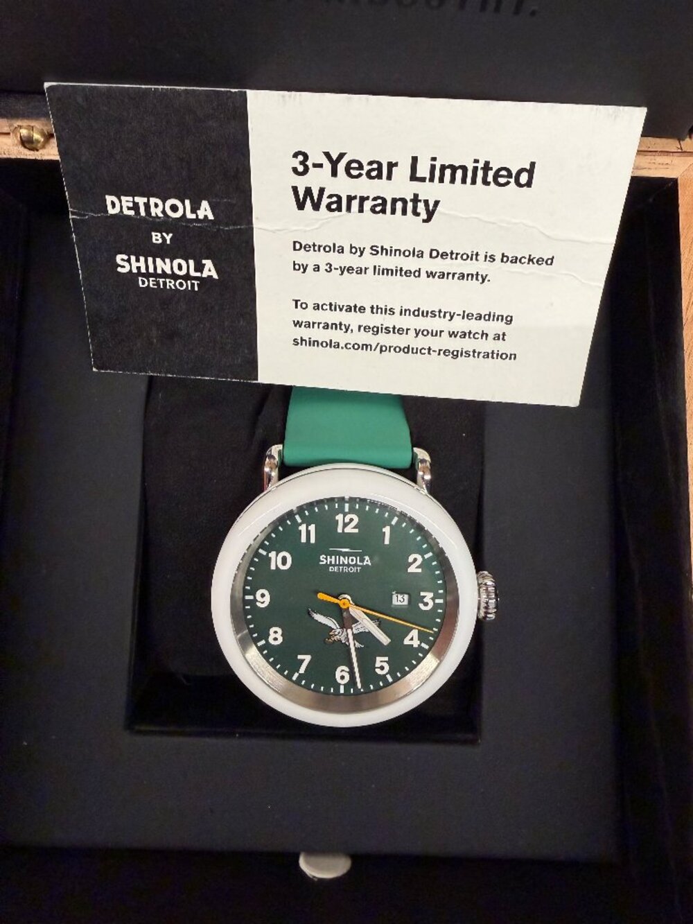Limited Edition Shinola Philadelphia Eagles Kelly Green Watch (#808 of 925)